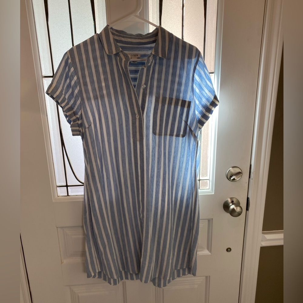 J. Crew Factory Linen/Cotton Shirt Dress